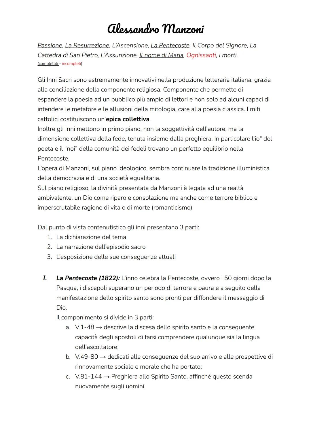 Biografia dell'autore:
I. Manzoni nasce a Milano nel 1785 in un ambiente già pieno di
letteratura: è il nipote di Cesare Beccaria. Fra il 17