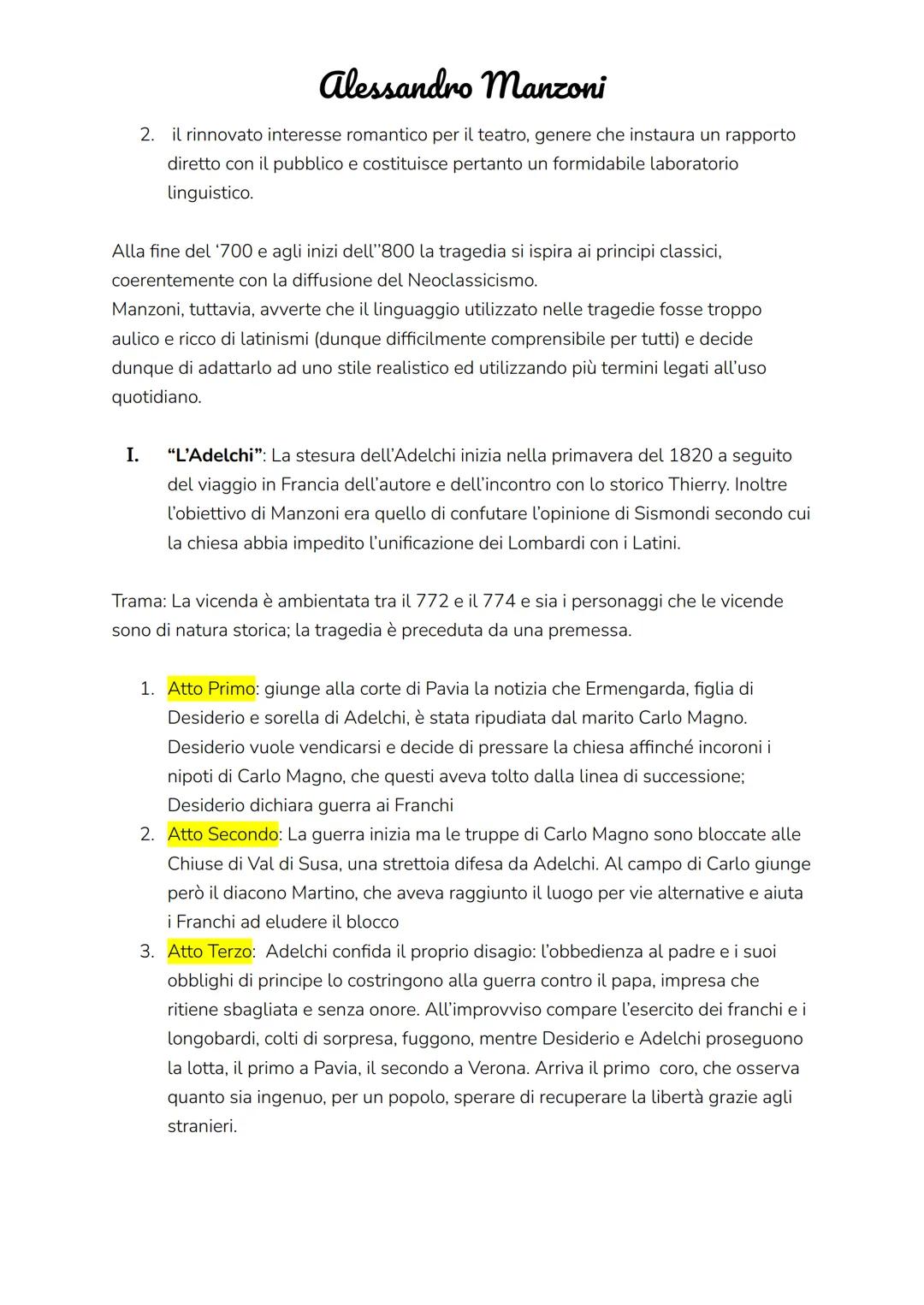 Biografia dell'autore:
I. Manzoni nasce a Milano nel 1785 in un ambiente già pieno di
letteratura: è il nipote di Cesare Beccaria. Fra il 17