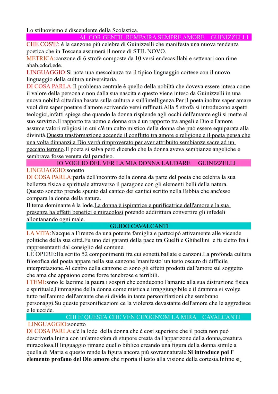 IL DOLCE STILNOVO
NUOVA TENDENZA POLITICA
Firenze, città all'avanguardia nello svilppo economico, sociale e politico, divenne il centro
dell