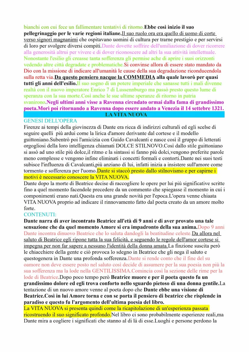 IL DOLCE STILNOVO
NUOVA TENDENZA POLITICA
Firenze, città all'avanguardia nello svilppo economico, sociale e politico, divenne il centro
dell