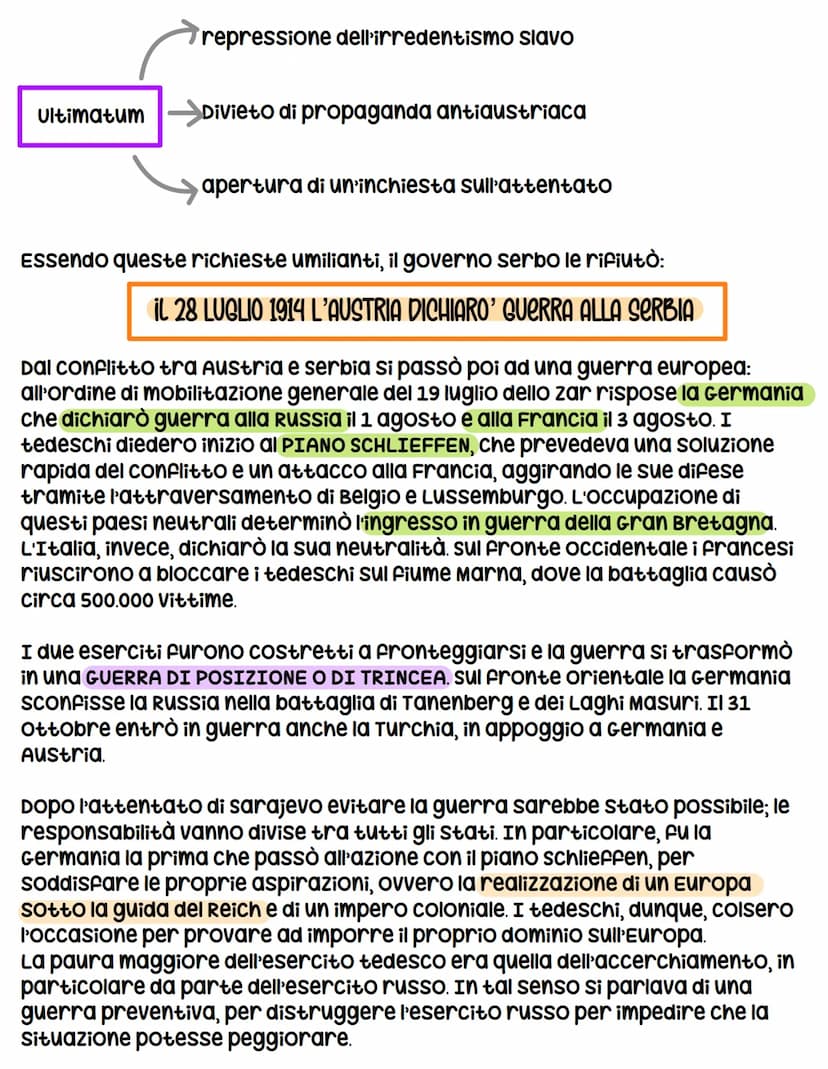 LA PRIMA GUERRA MONDIALE
1914-1918
Alcune delle cause della guerra erano presenti in Europa da molto tempo:
CAUSE REMOTE -> politiche, econo