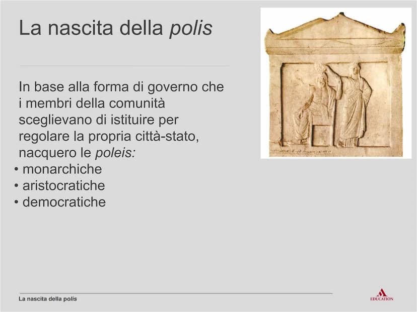 La nascita
della polis
EDUCATION Per cominciare
EDUCATION I processi
Rivoluzione agricola e
ripresa dei commerci
La nascita della polis> I p
