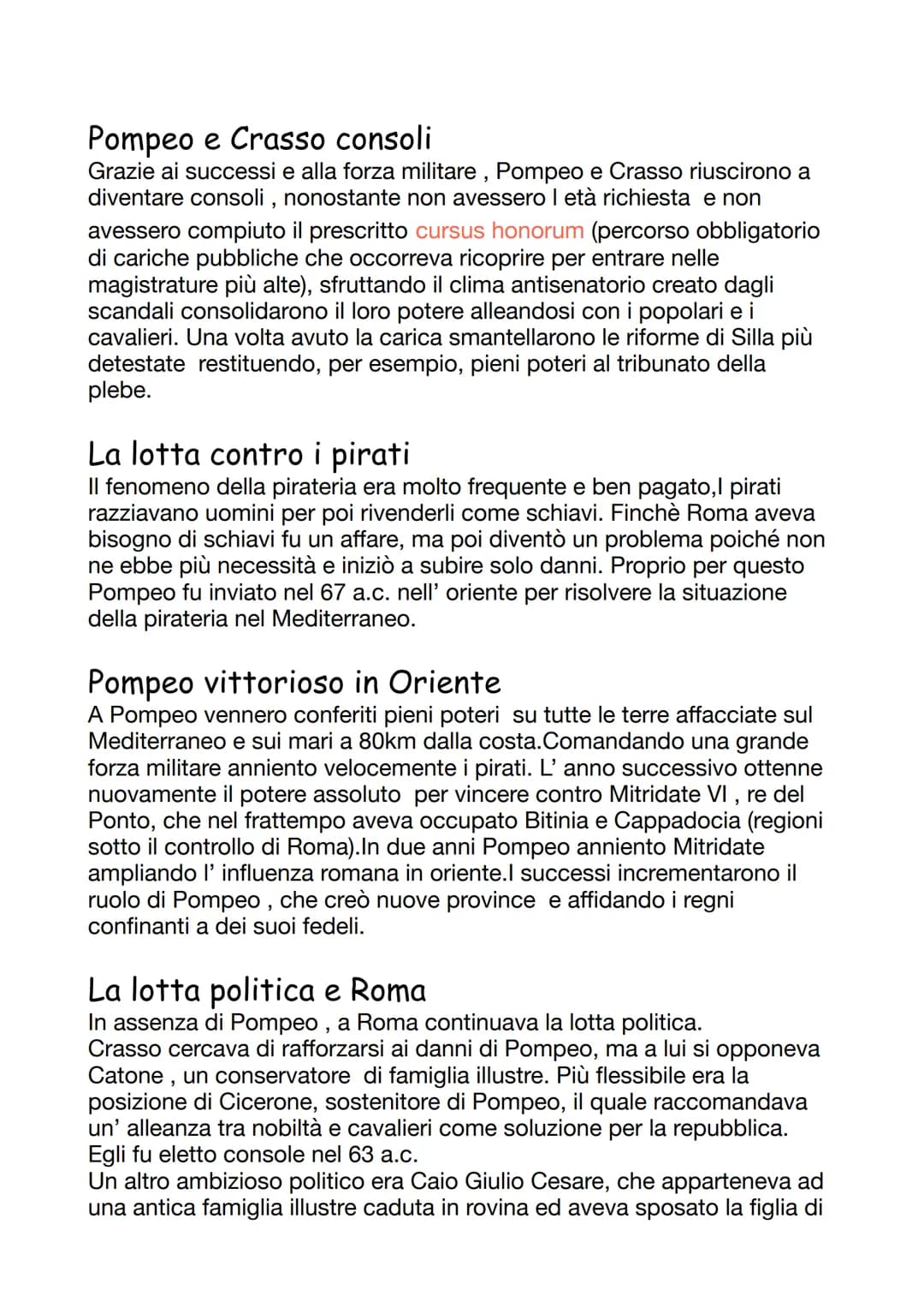 La crisi della repubblica
Fondamentalmente il tema della storia romana nel I secolo a.c. è la crisi
delle istituzioni repubblicane, sulle qu