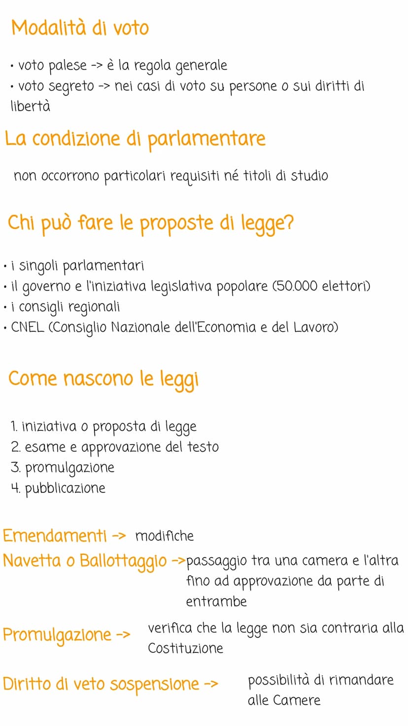 Struttura e organizzazione:
Due camere:
• Camera dei Deputati
• Senato della Repubblica
Bicameralismo perfetto
IL PARLAMENTO potere legislat