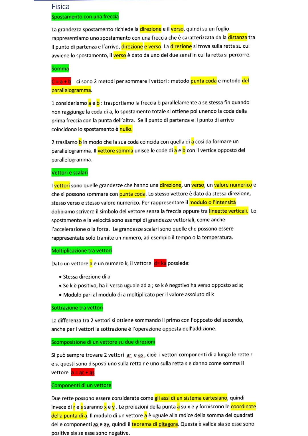 Scopri le formule dei Vettori e dei Triangoli Rettangoli