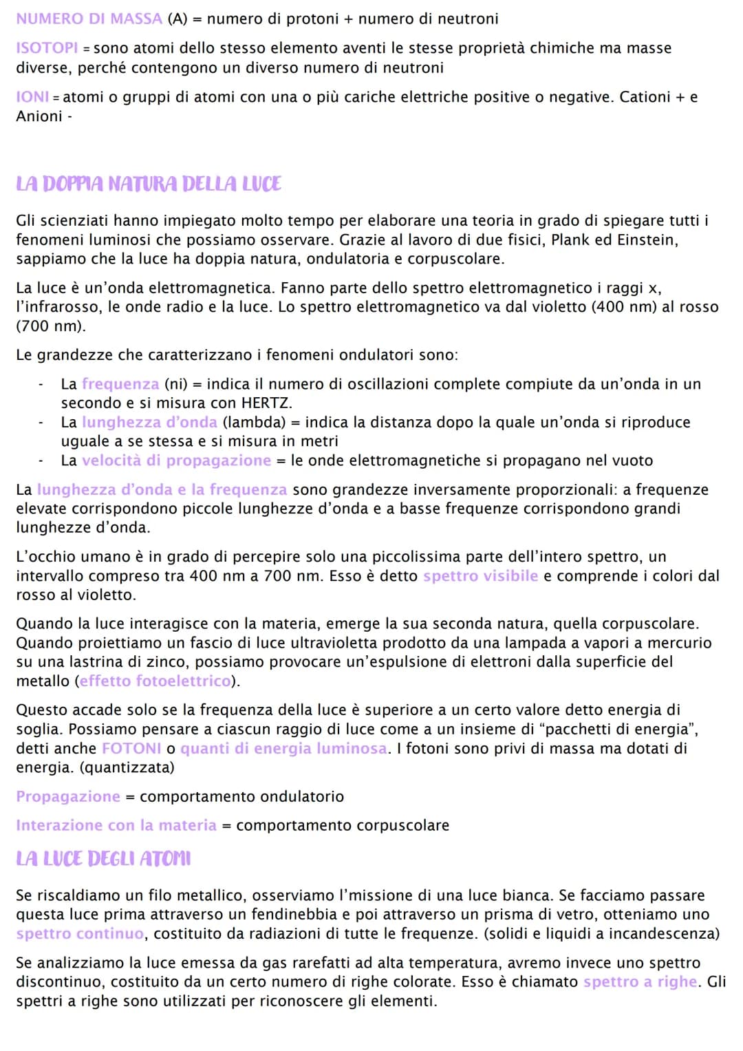 LE PARTICELLE DELL'ATOMO E LA SUA STRUTTURA
LA NATURA ELETTRICA DELL'ATOMO
La materia possiede la massa e la carica elettrica. La carica ele