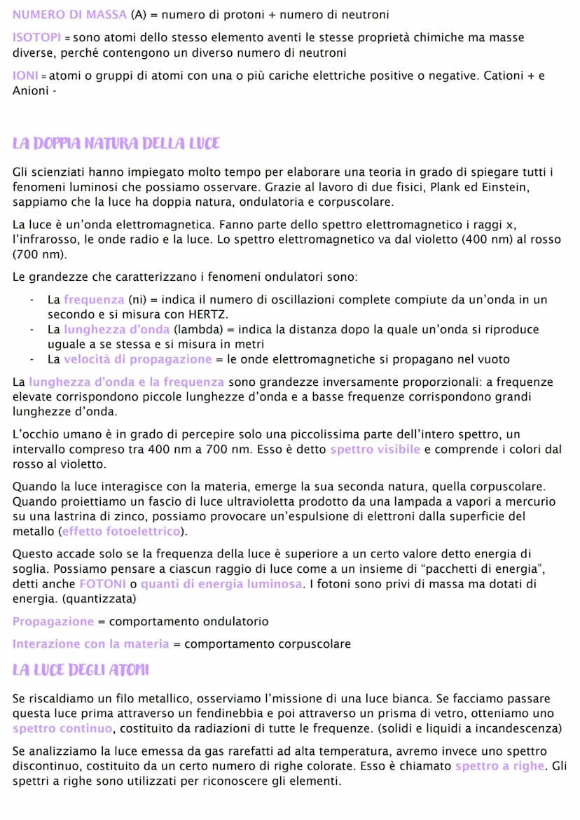 LE PARTICELLE DELL'ATOMO E LA SUA STRUTTURA
LA NATURA ELETTRICA DELL'ATOMO
La materia possiede la massa e la carica elettrica. La carica ele