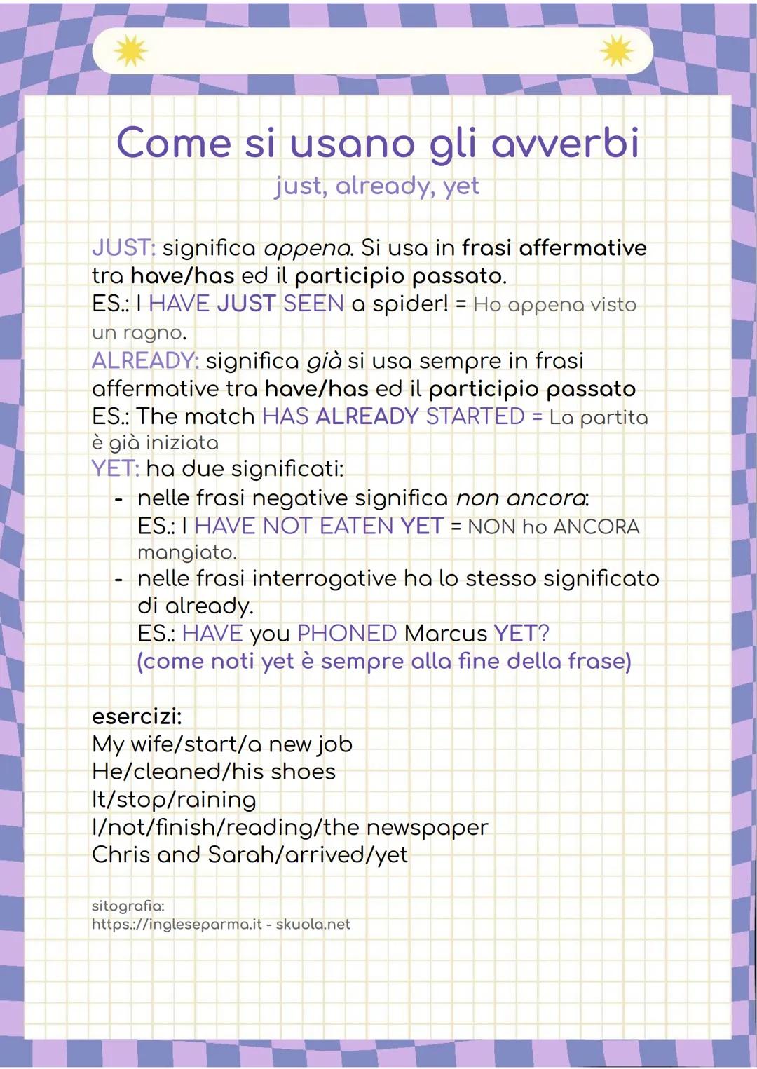 Il Present Perfect
Quando e come si utilizza?
Il present perfect si usa per descrivere un'azione o una
situazione iniziata nel passato e che