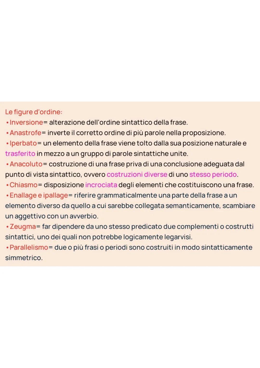 Le figure retoriche
Le figure fonetiche o di suono.
Le figure di significato.
Le figure di ordine. Le figure fonetiche:
• Allitterazione con