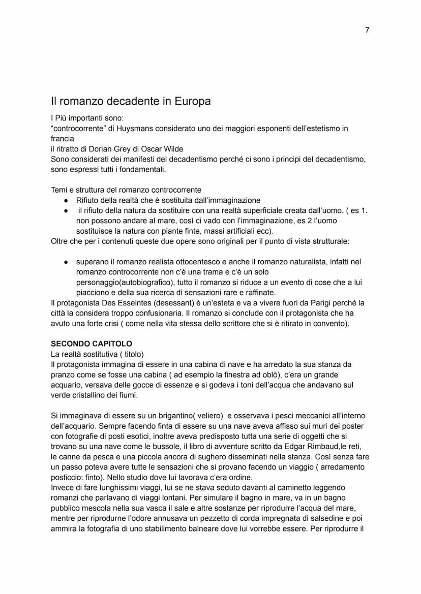 Decadentismo
La nascita del Decadentismo avviene tra la fine dell'Ottocento e l'inizio del Novecento e
nasce come reazione alla crisi del po