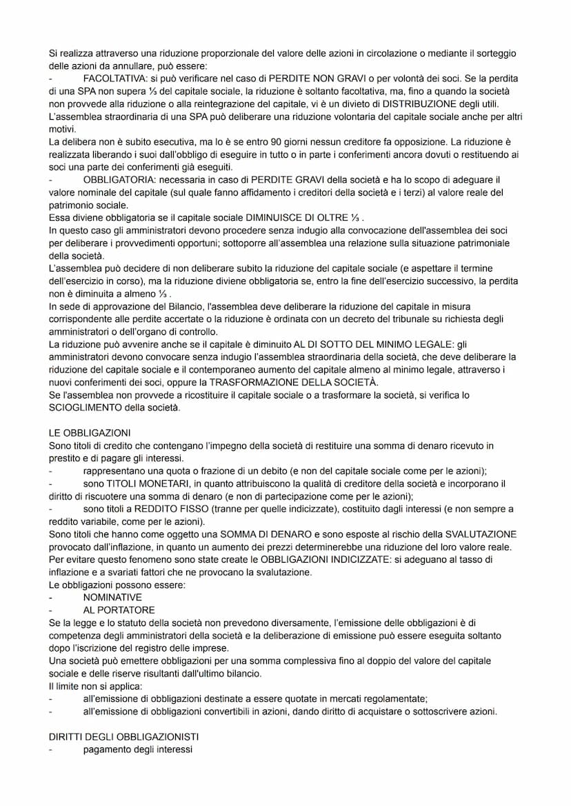 SOCIETÀ PER AZIONI
È una società nella quale per le obbligazioni sociali risponde soltanto la società con il suo patrimonio
(AUTONOMIA PATRI
