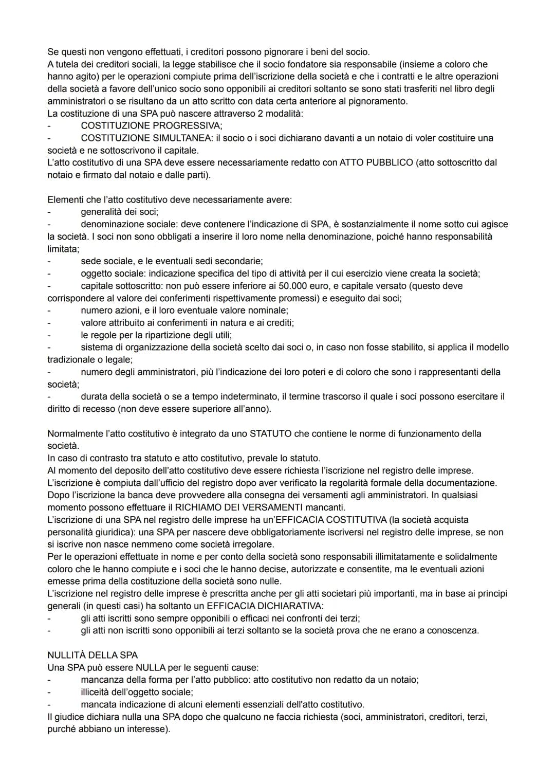 SOCIETÀ PER AZIONI
È una società nella quale per le obbligazioni sociali risponde soltanto la società con il suo patrimonio
(AUTONOMIA PATRI