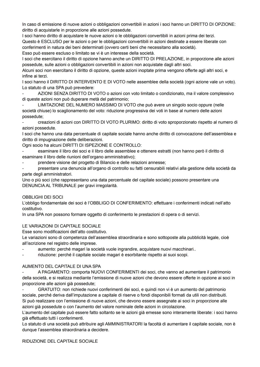 SOCIETÀ PER AZIONI
È una società nella quale per le obbligazioni sociali risponde soltanto la società con il suo patrimonio
(AUTONOMIA PATRI
