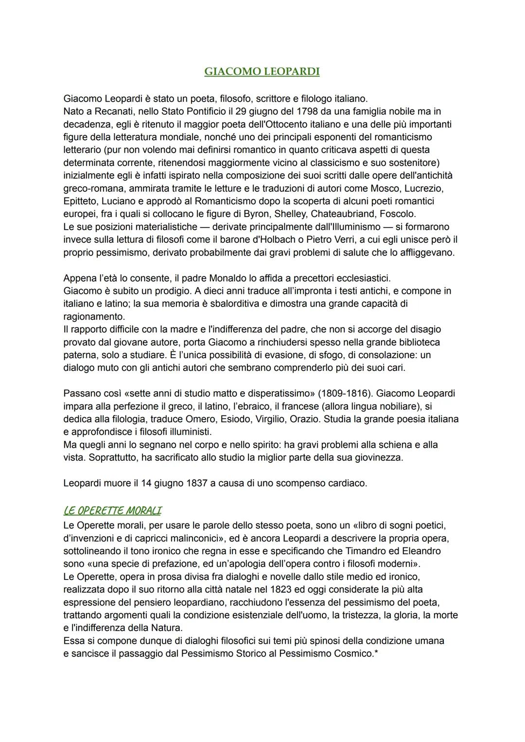 Giacomo Leopardi, Operette morali: diversi dialoghi.