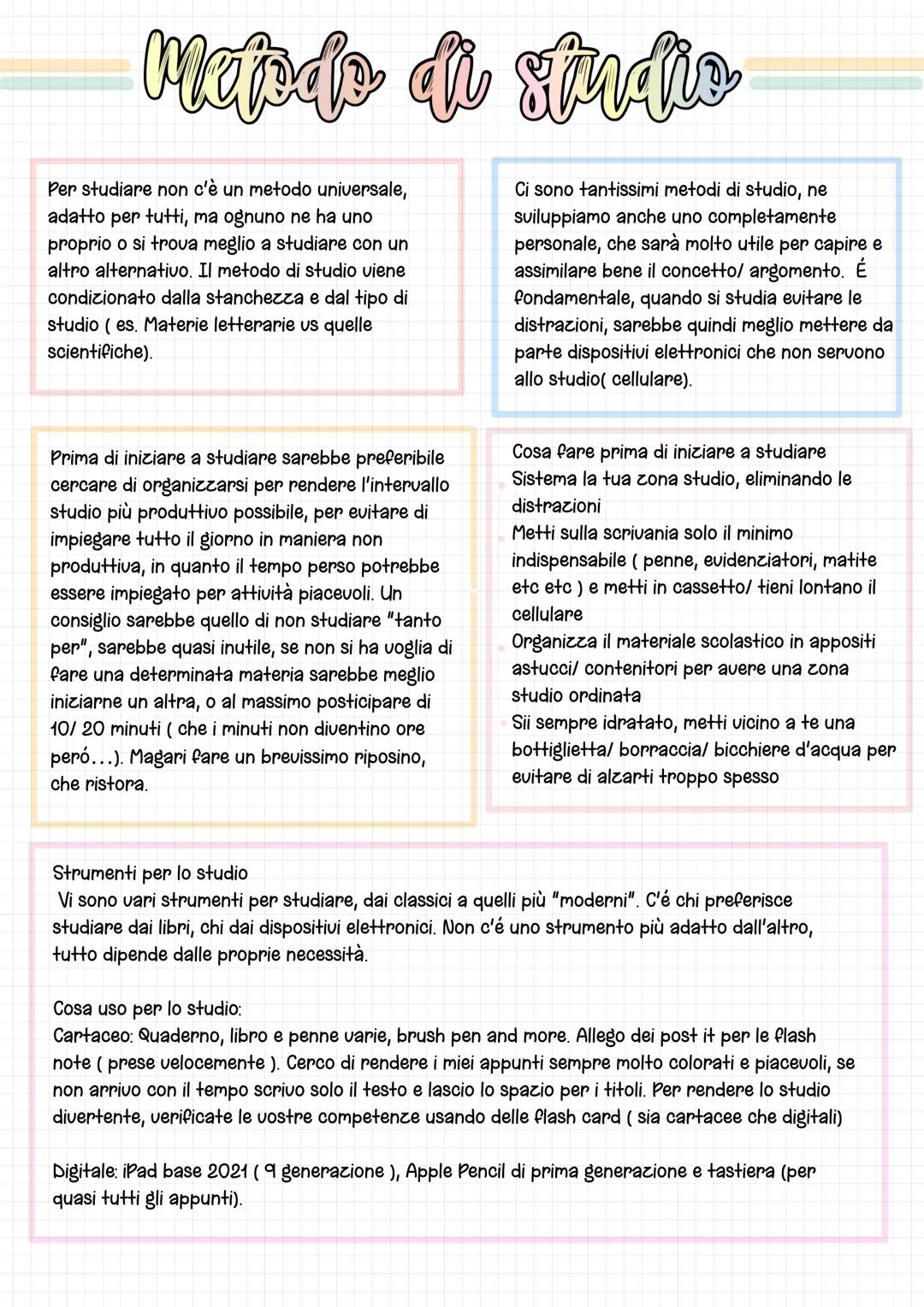 Metodo di studio