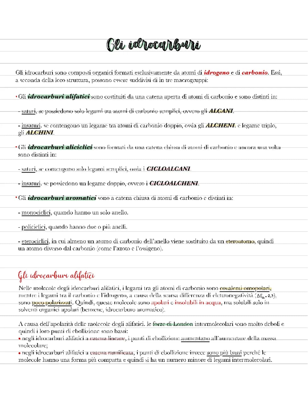 Gli idrocarburi