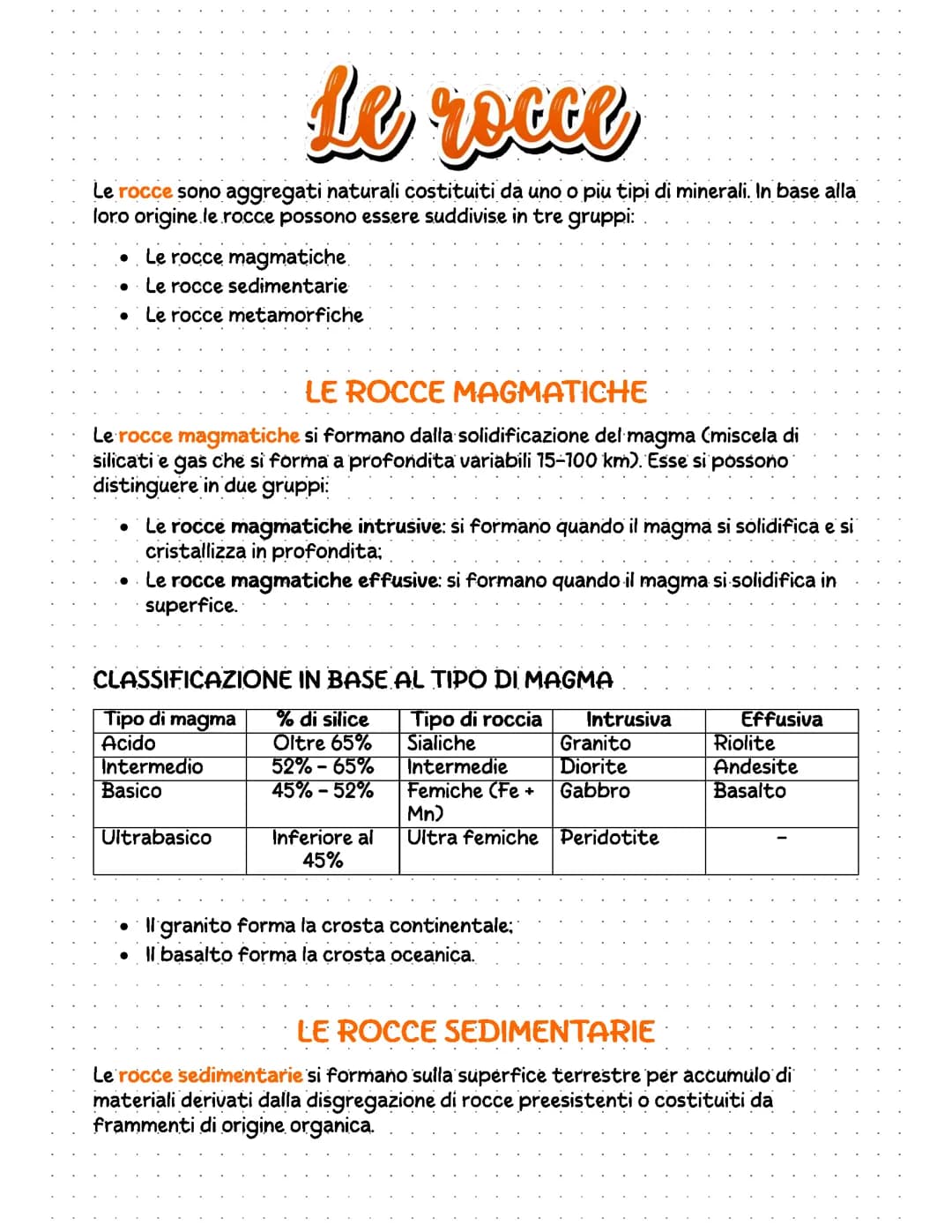 LE ROCCE E I MINERALI