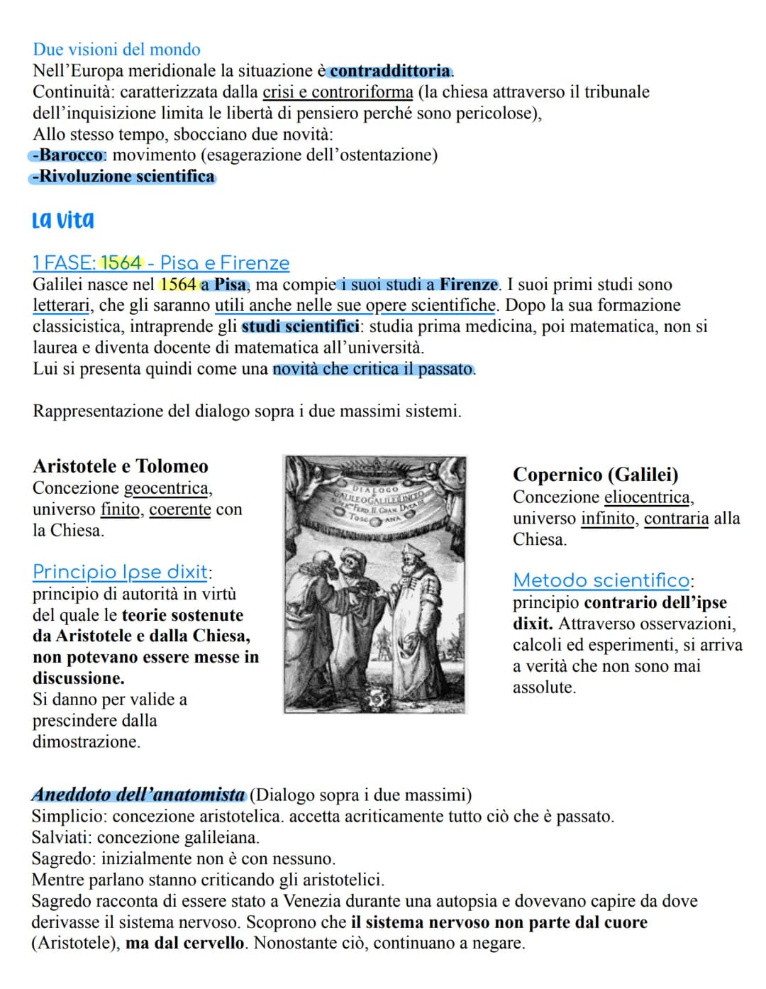 Galileo Galilei
Perché incontrare Galilei?
•Ideatore del metodo scientifico sperimentale: osservazione, ipotesi e convalida degli
esperiment