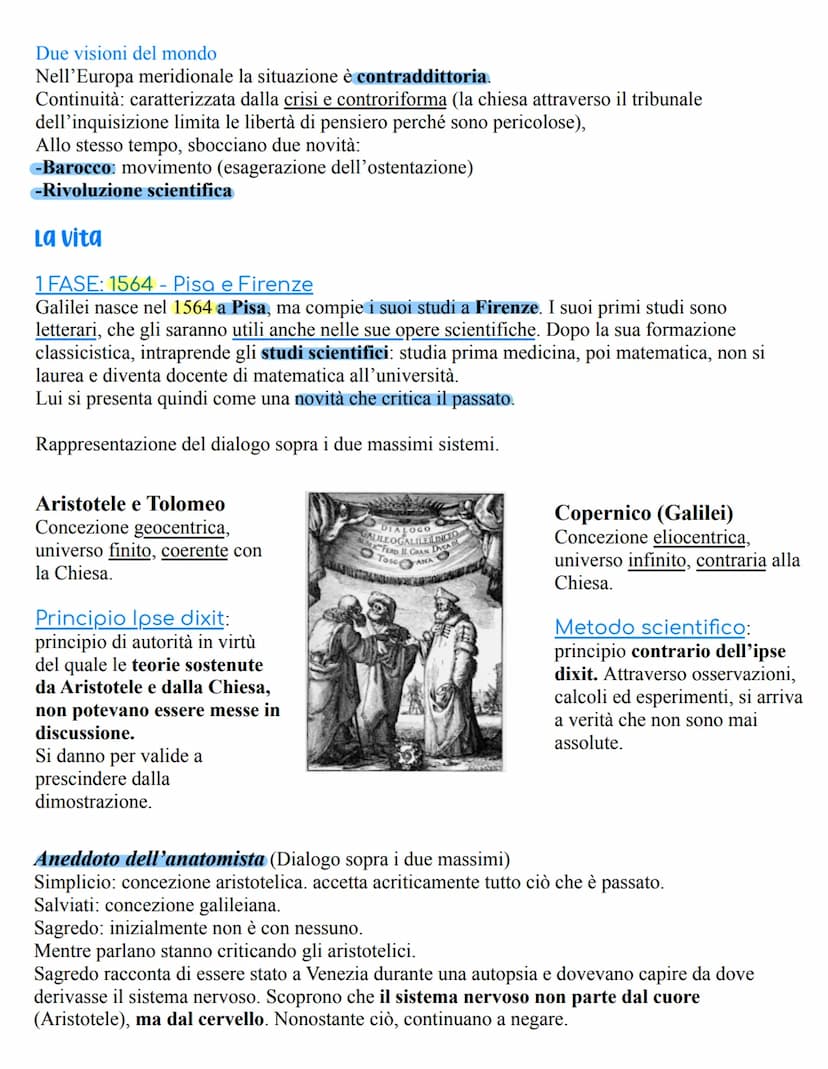 Galileo Galilei
Perché incontrare Galilei?
•Ideatore del metodo scientifico sperimentale: osservazione, ipotesi e convalida degli
esperiment