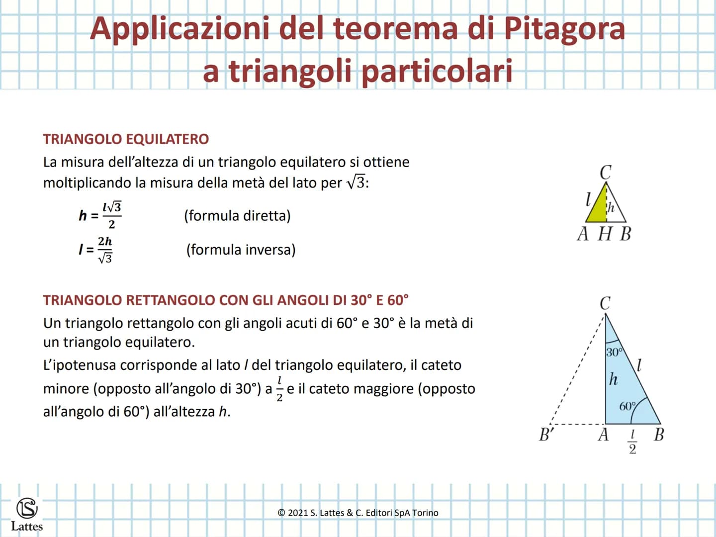 S
Lattes
Il teorema di Pitagora
e le sue applicazioni
© 2021 S. Lattes & C. Editori SpA Torino Il teorema di Pitagora
Il teorema di Pitagora