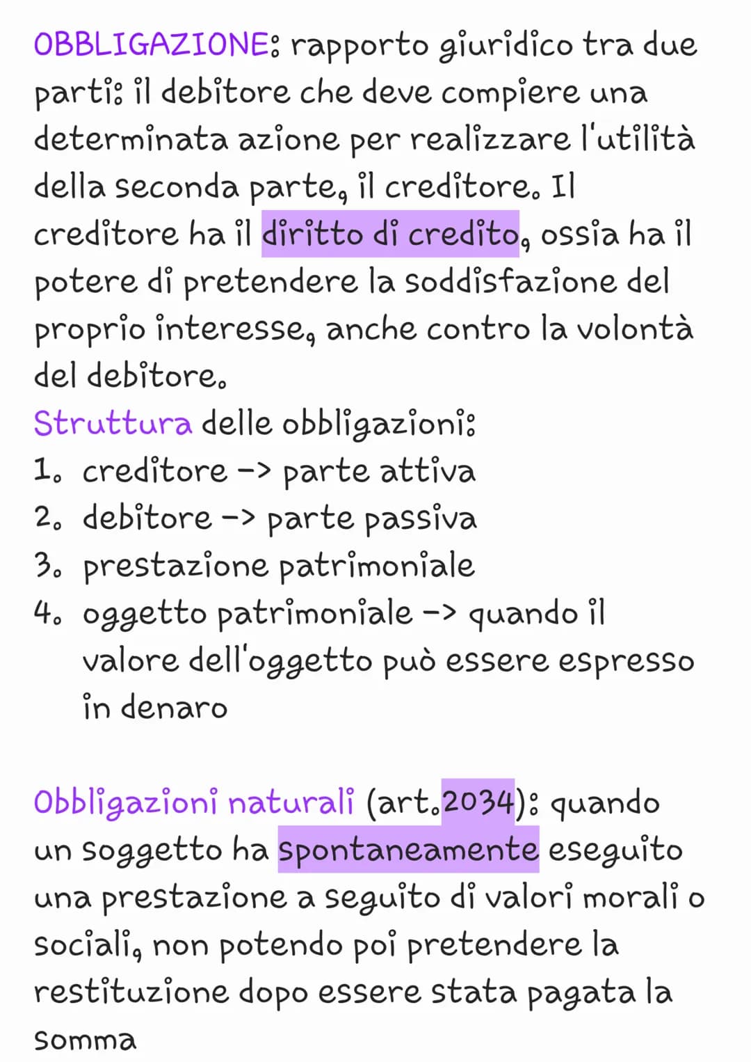 OBBLIGAZIONE: rapporto giuridico tra due
parti: il debitore che deve compiere una
determinata azione per realizzare l'utilità
della seconda 