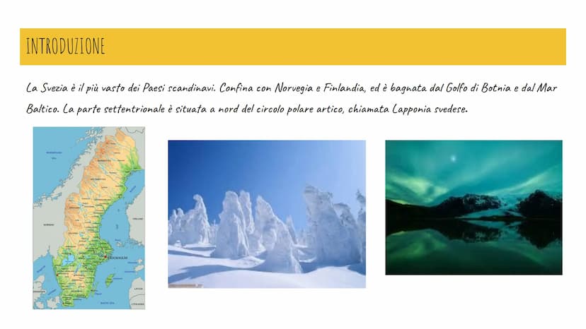 LA SVEZIA
di Emma Raimondi INTRODUZIONE
La Svezia è il più vasto dei Paesi scandinavi. Confina con Norvegia e Finlandia, ed è bagnata dal Go