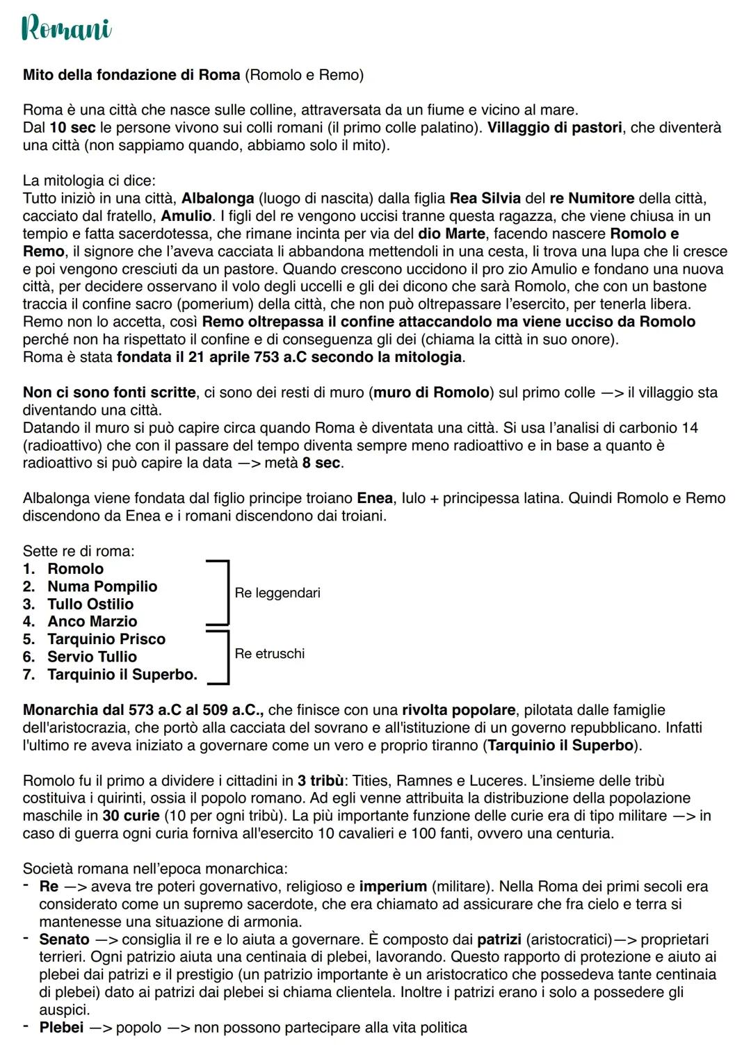 La Storia e la Cultura dei Romani