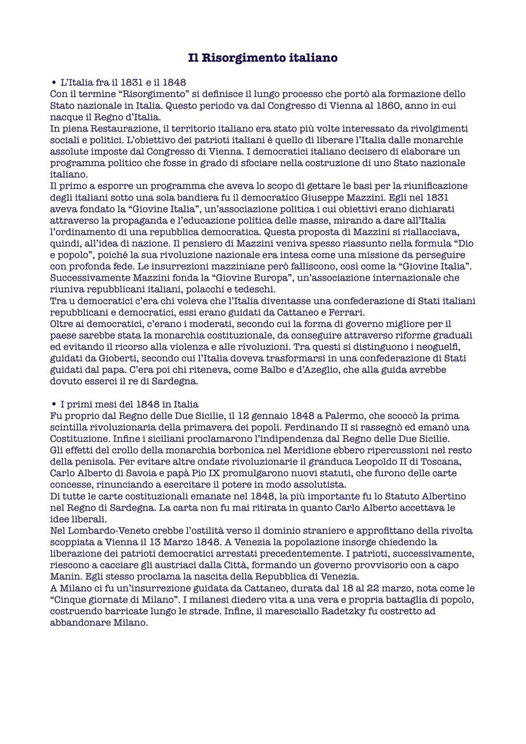 Il Risorgimento italiano