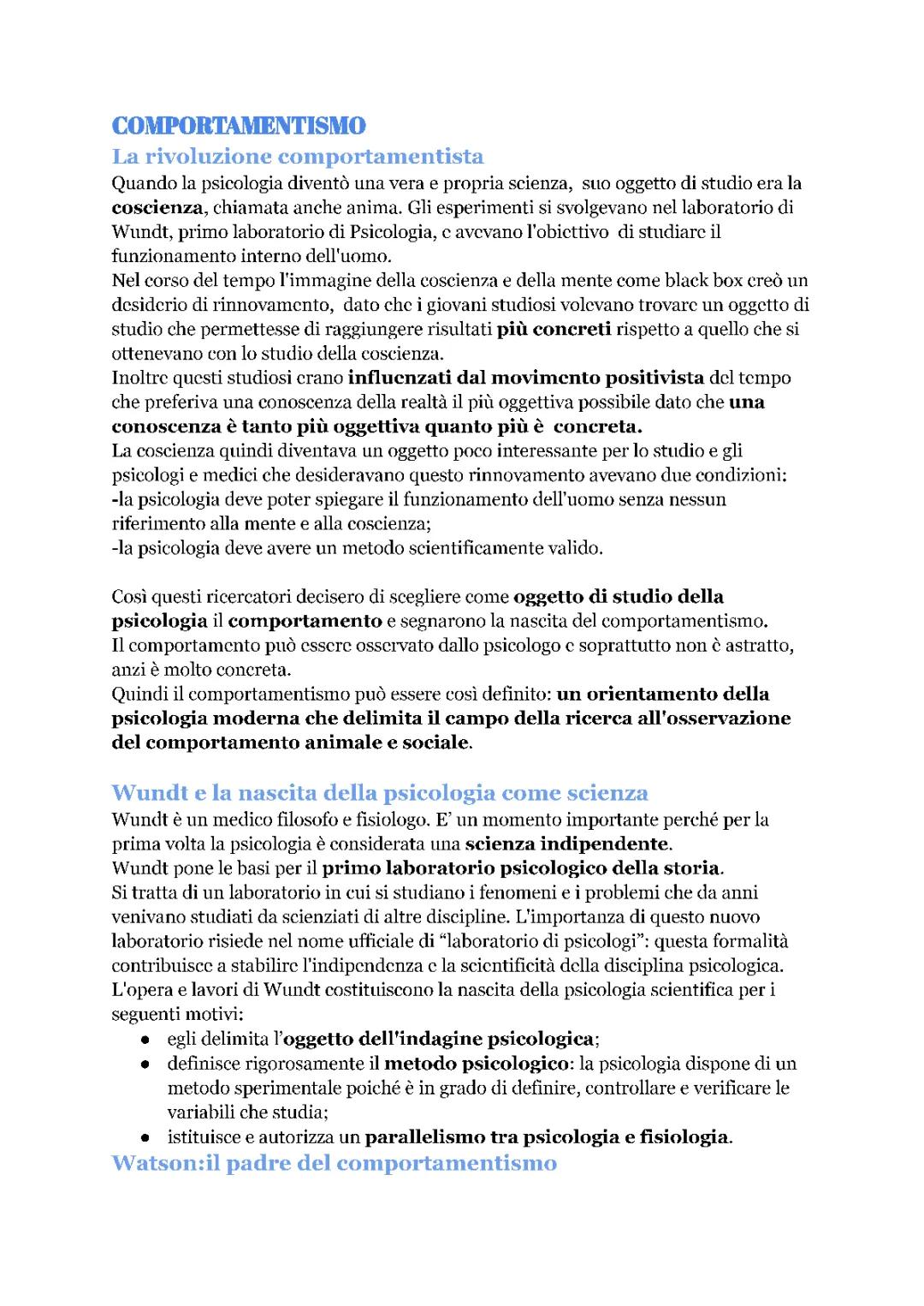 Il comportamentismo 💙