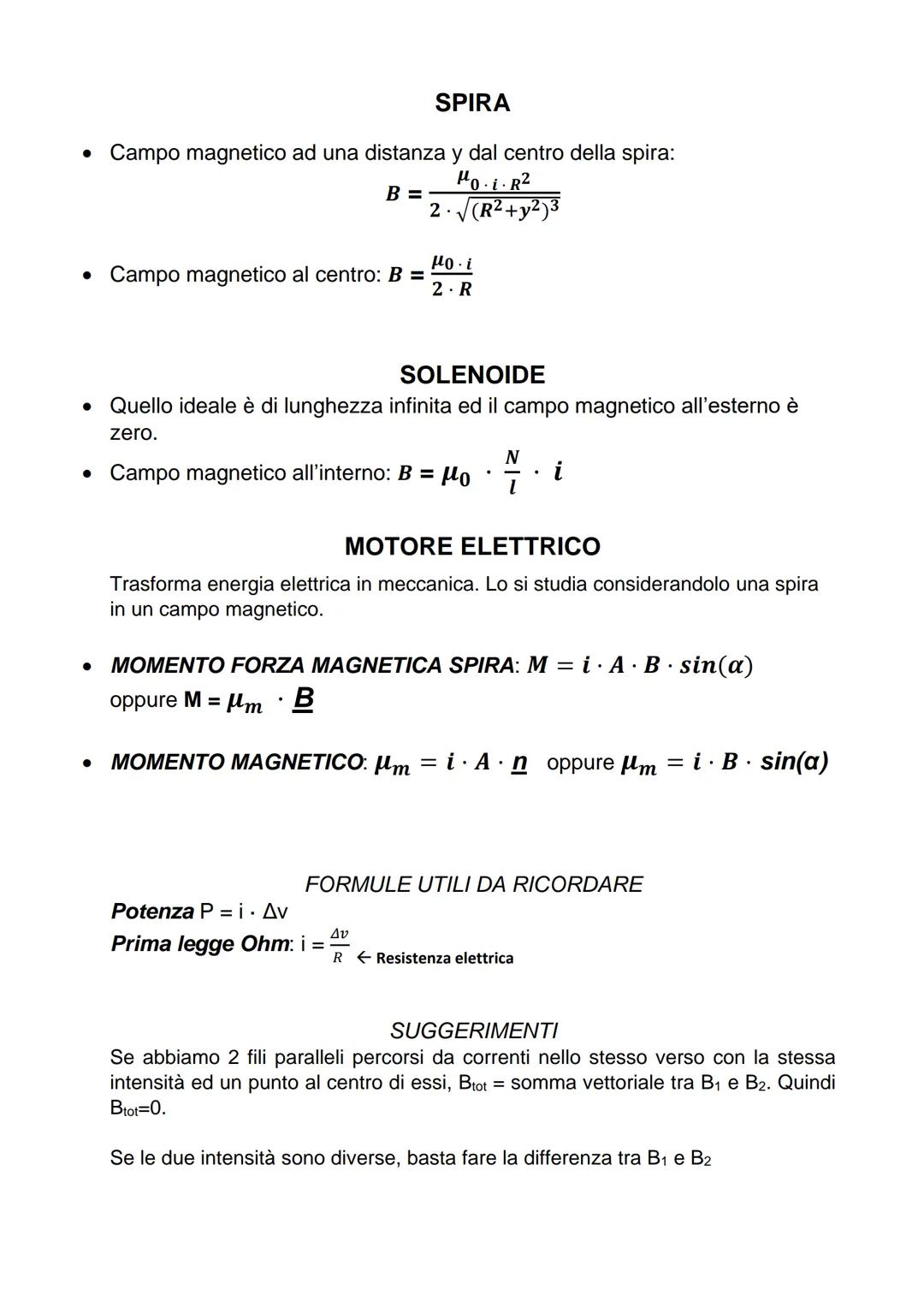 ● SOSTANZA FERROMAGNETICA: Può essere magnetizzata;
IN UN MAGNETE: All'esterno → linee del campo da Nord a Sud
All'interno da Sud a Nord;
●
