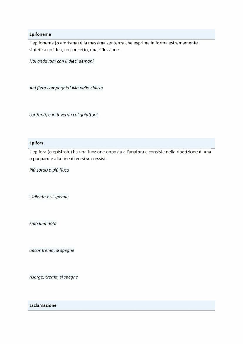 LE FIGURE RETORICHE
Accumulazione
L'accumulazione è una figura retorica che consiste nell'elencazione in modo ordinato e
coerente oppure in 