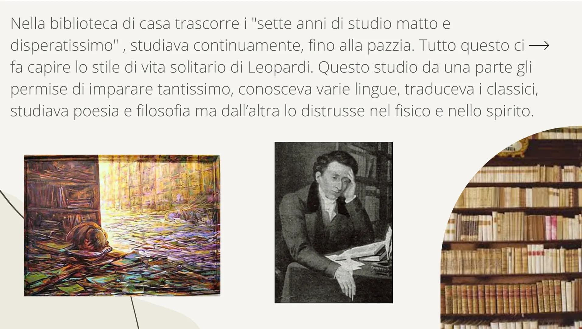 Str
Giacomo
Leopardi
↓ Vita
Leopardi nel 1837 morì
improvvisamente, a soli 39 anni.
Leopardi nacque a Recanati il 29 giugno 1798. Suo padre
