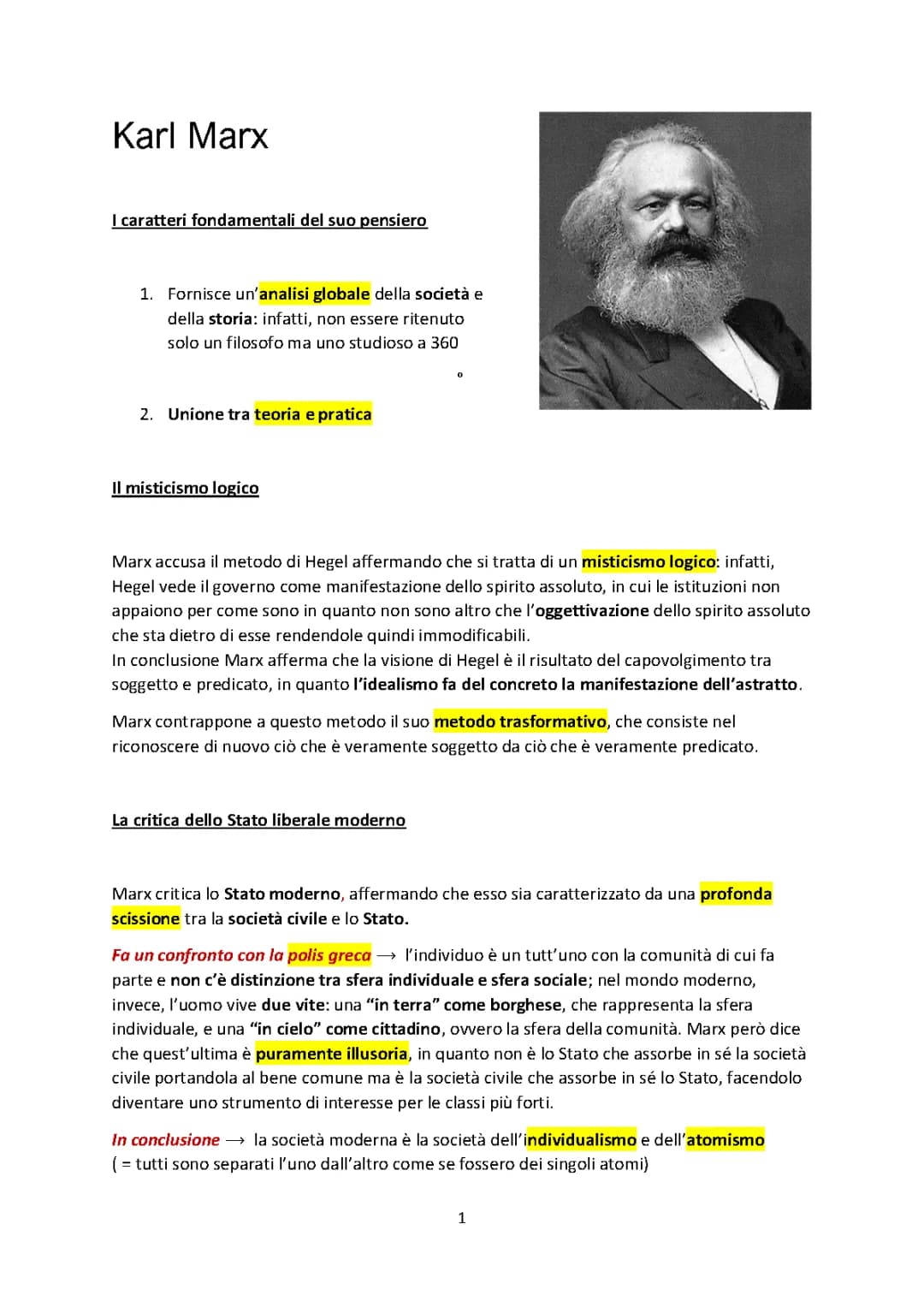 Marx e Hegel: Un Confronto sulla Società Moderna