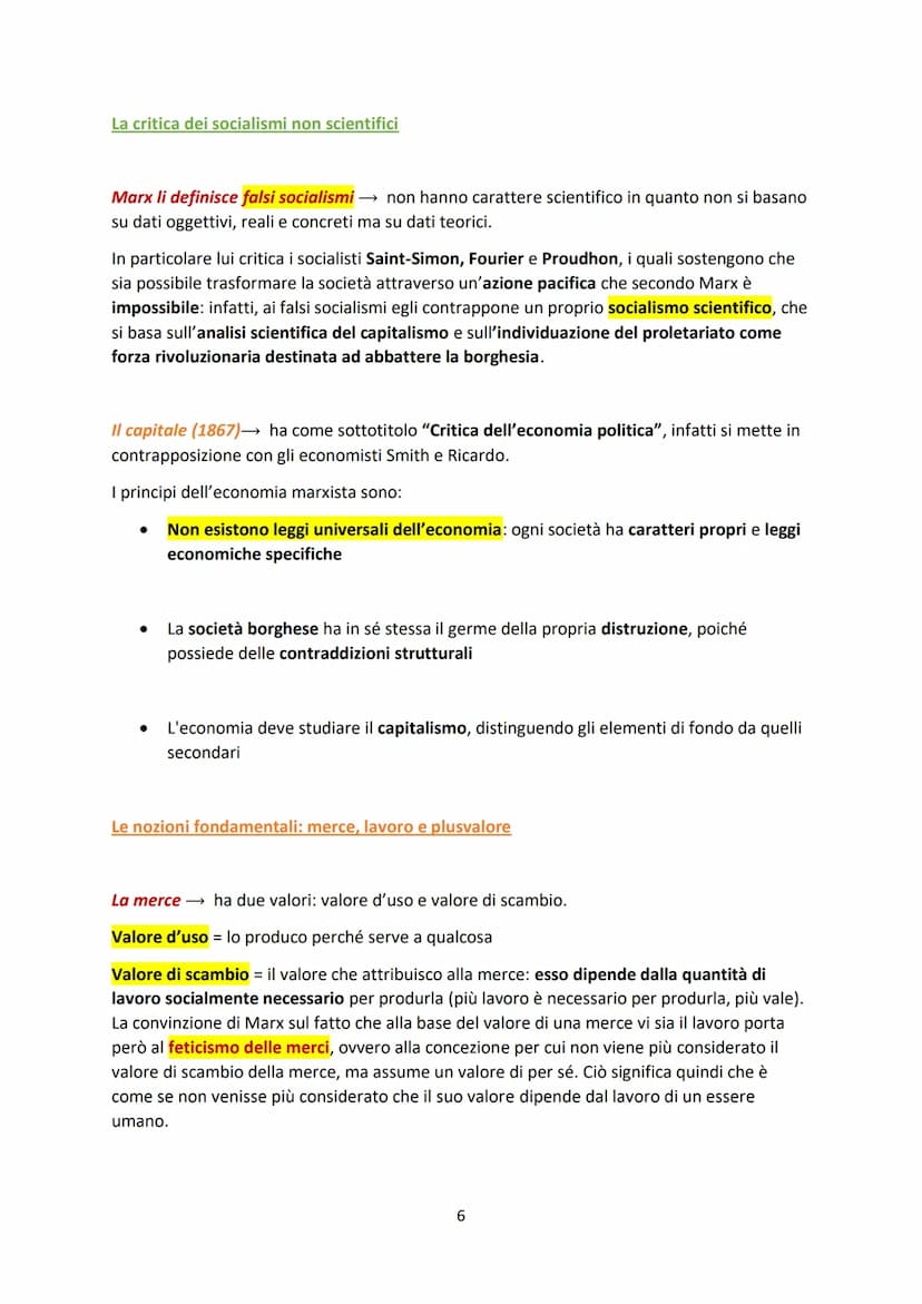 Karl Marx
I caratteri fondamentali del suo pensiero
1. Fornisce un'analisi globale della società e
della storia: infatti, non essere ritenut
