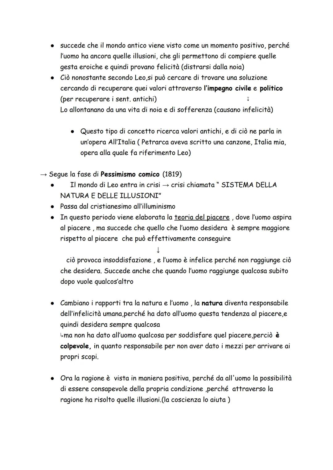 Il pensiero Leopardiano
1808-16→ Anni di studio matto e disperatissimo
Anni in cui studia erudizione (amplia il suo bagaglio di conoscenza) 