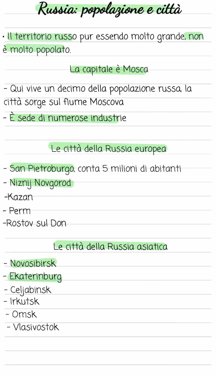 .
Territorio e ambiente russo
La Russia è estesa su due continenti: Europa e Asia
t
•La Russia europea si estende ad ovest degli Urali
• La 