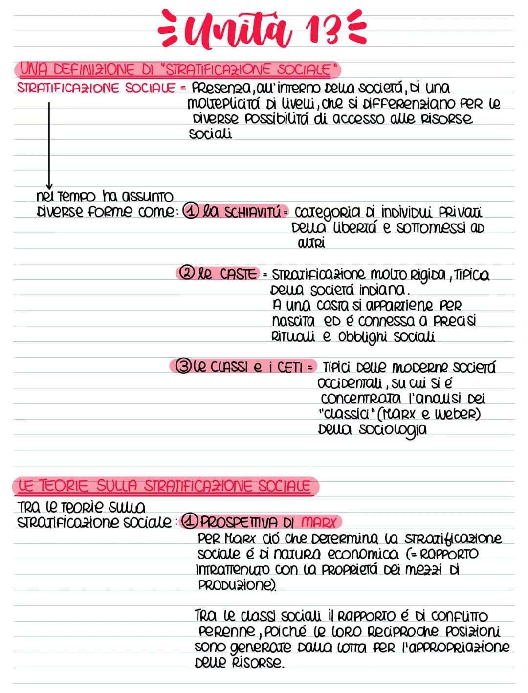 - Unita 13 ²
UNA DEFINIZIONE DI "STRATIFICAZIONE SOCIALE
STRATIFICAZIONE SOCIALE = PResenza, all'interno Dewa Societá, Di una
molteplicita D