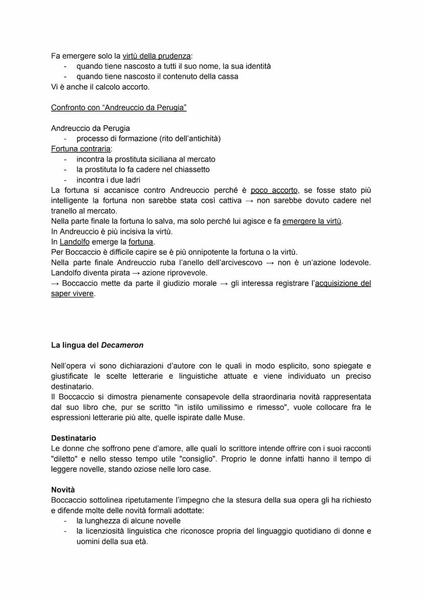 Giovanni Boccaccio
Nella sua opera più importante, il "Decameron" convivono due direttrici:
linea borghese → attenta alla realtà concreta, a