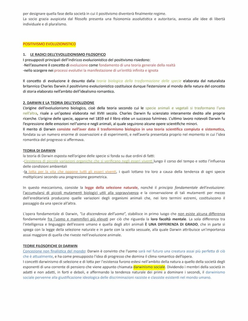POSITIVISMO SOCIALE
Il positivismo è un movimento filosofico caratterizzato dall'esaltazione della scienza.
1. "positivo" è ciò che è reale,