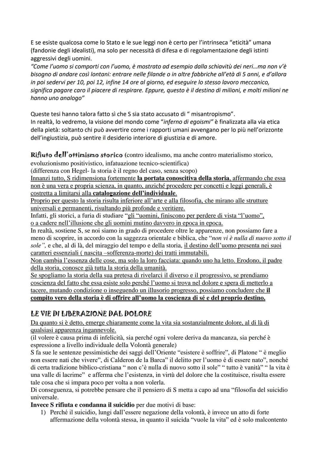 REAZIONE ALL'HEGELISMO
Schopenhauer: l'opposizione alla filosofia-sistema: contro ottimismo hegeliano propone il
pessimismo irrazionalistico