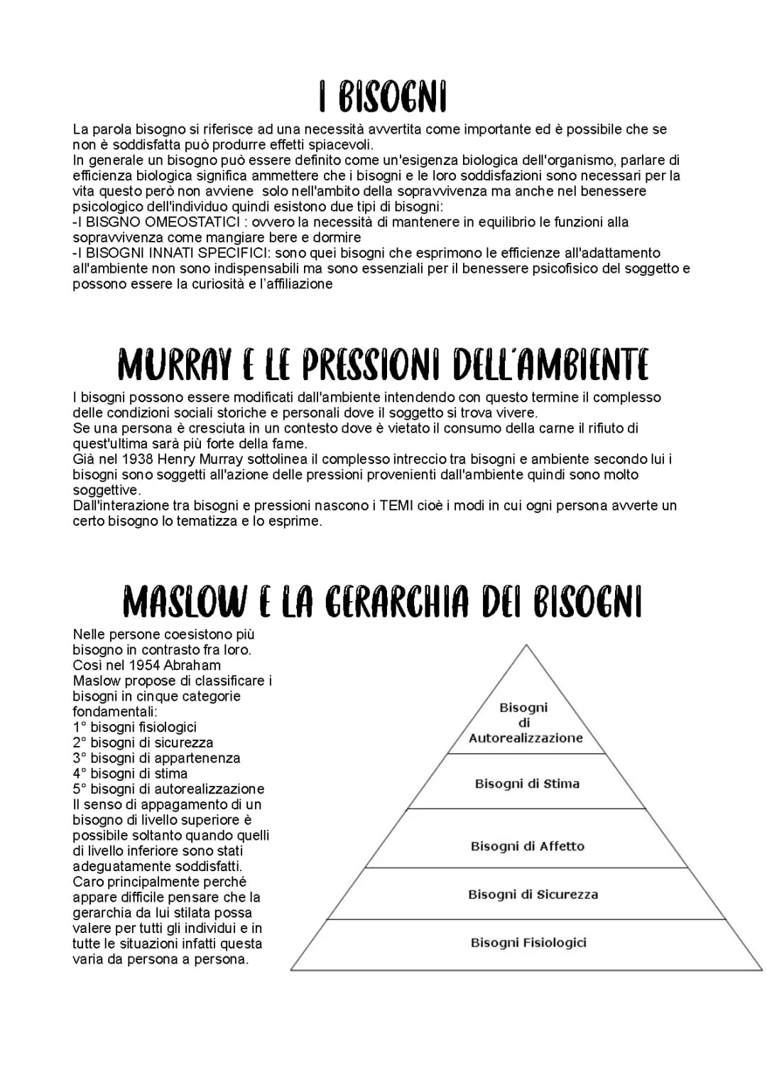 Bisogni e Motivazioni in Psicologia: Piramide di Maslow e Altri Concetti Semplici