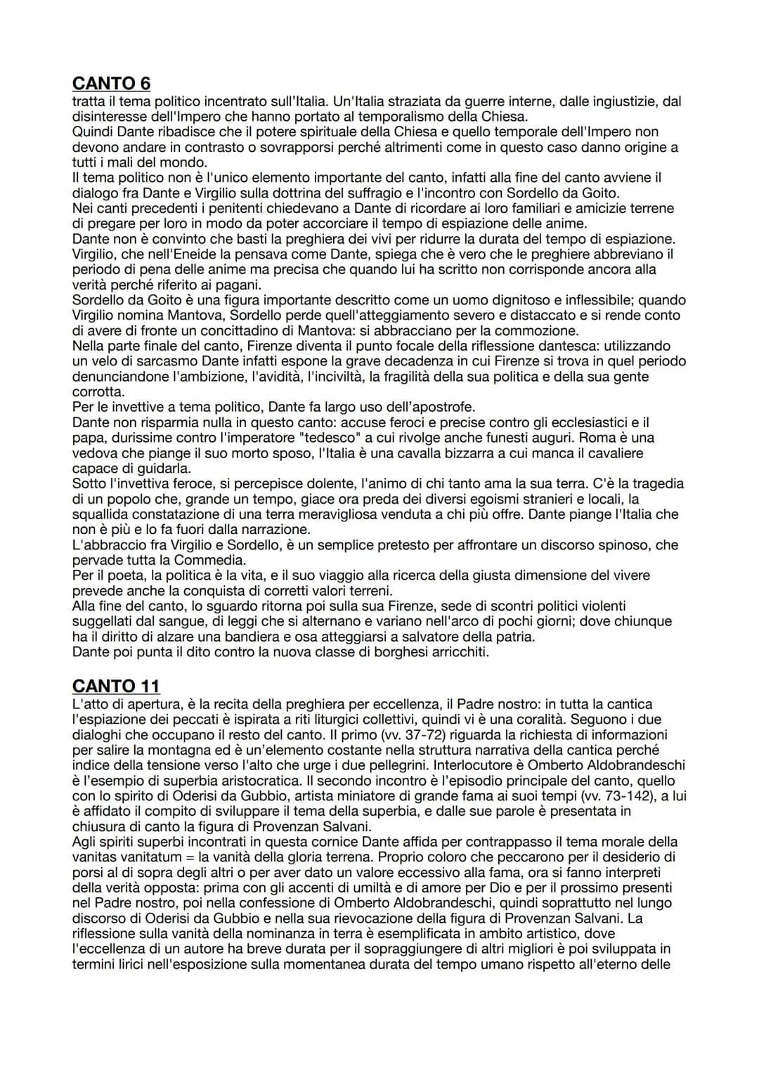 PURGATORIO
Il purgatorio è l'unico dei 3 regni con la dimensione temporale (giudizio universale esisterà solo
inferno e paradiso), le anime 