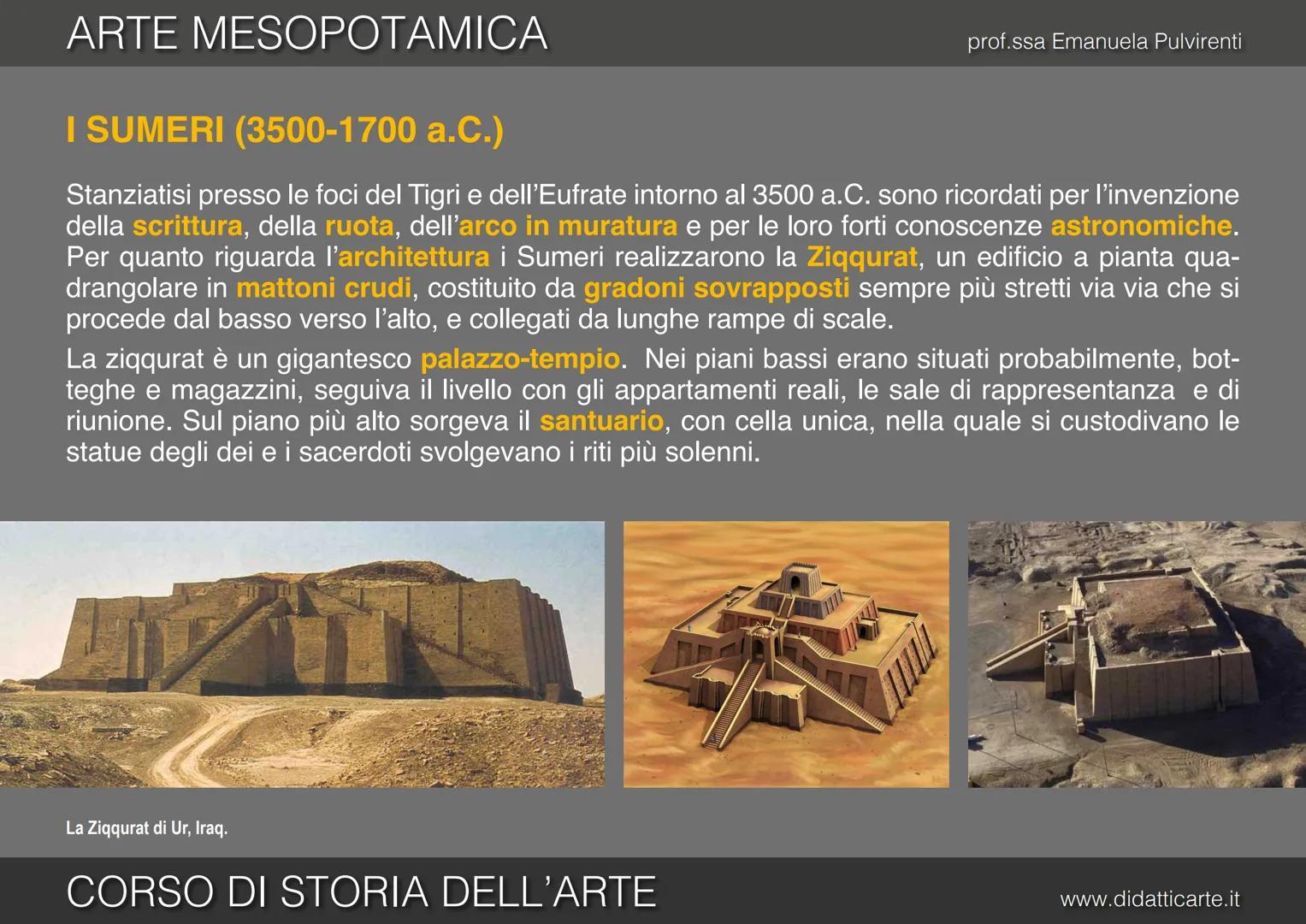 er
JAL
2 ARTE MESOPOTAMICA
Toy GAYE S
prof.ssa Emanuela Pulvirenti
CORSO DI STORIA DELL'ARTE
www.didatticarte.it ARTE MESOPOTAMICA
TANTI POP