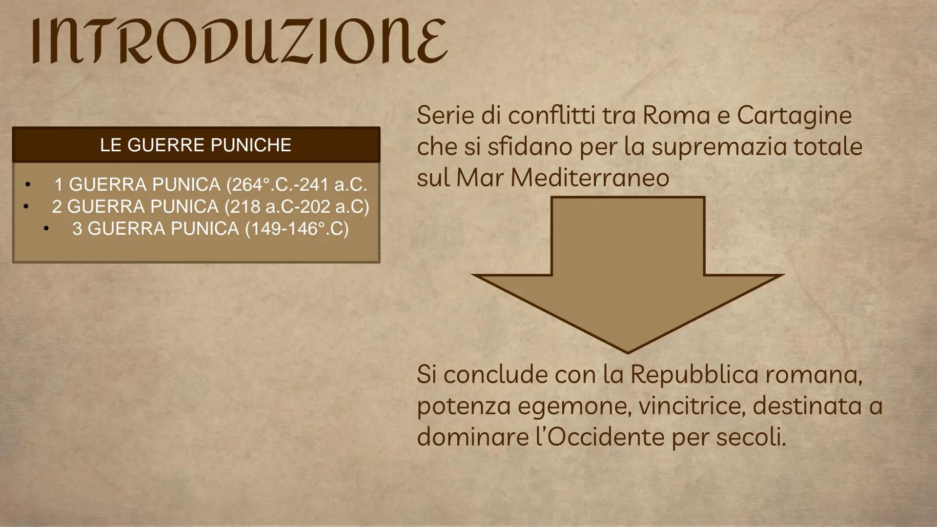 (0)
Le guerre Puniche
L'improvviso conflitto tra
Roma e Cartagine
S 01
Introduzione
Le ragioni del conflitto
tra Roma e Cartagine
ا سسلسل
02
