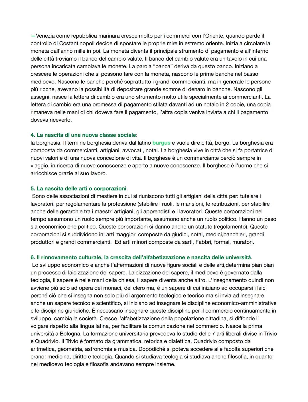 L'anno mille rappresenta una svolta sotto tutti gli aspetti, rappresenta un anno di rinascita. Questo
momento storico è caratterizzato da:
1