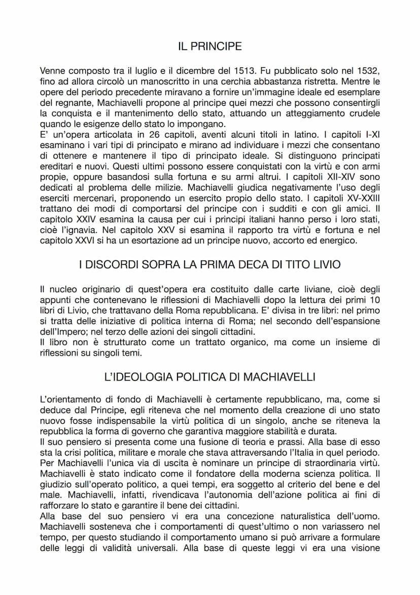 NICCOLÒ MACHIAVELLI
Nacque a Firenze nel 1469. Ebbe un'educazione umanistica e fu uno degli
oppositori di Savonarola. Dopo la caduta di ques