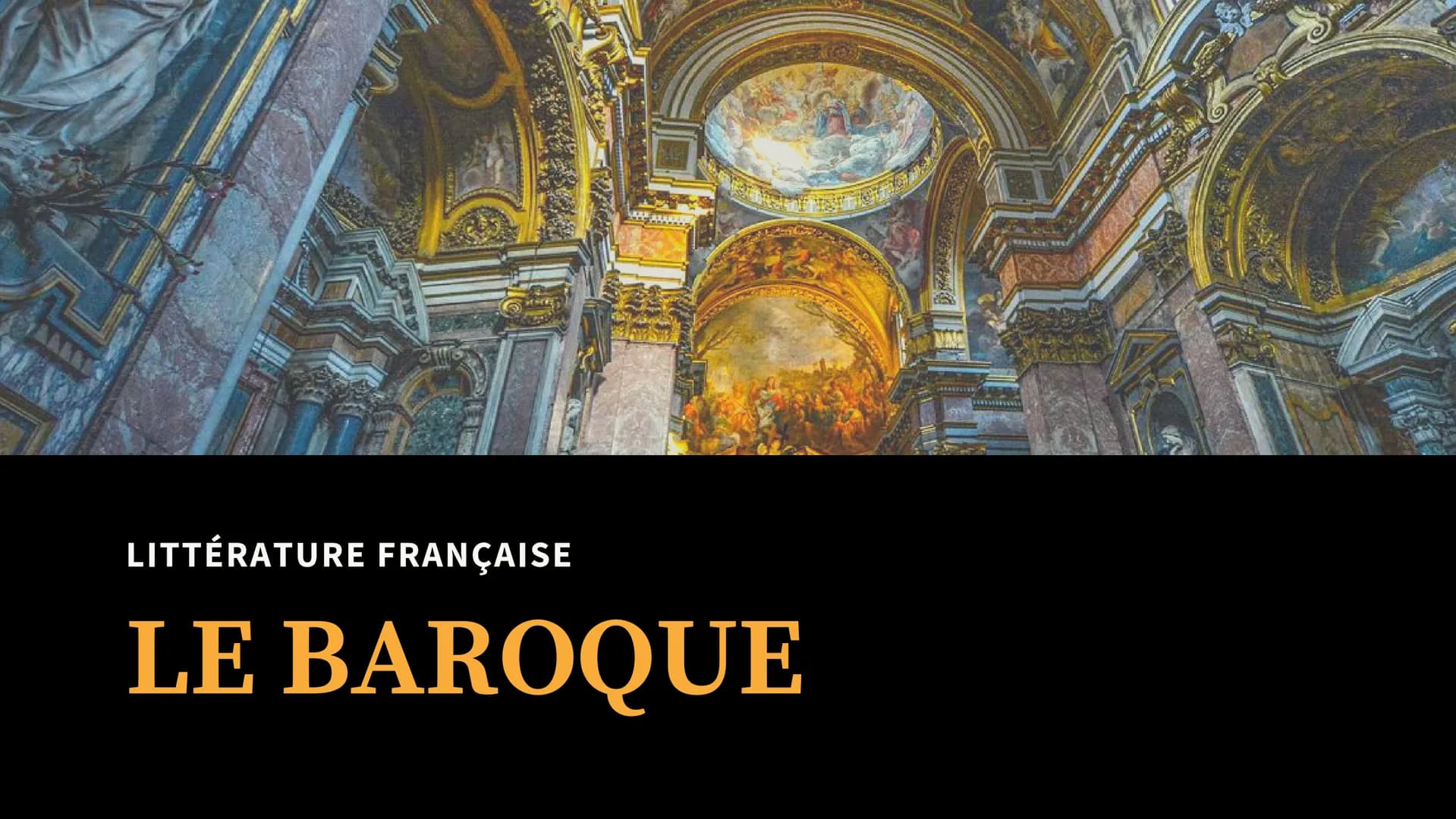 LITTÉRATURE FRANÇAISE
LE BAROQUE
REHELEN RESY Qu'est-ce que le
baroque ?
MOUVEMENT LITTÉRAIRE
Commence vers 1580 mais sera
important pour to