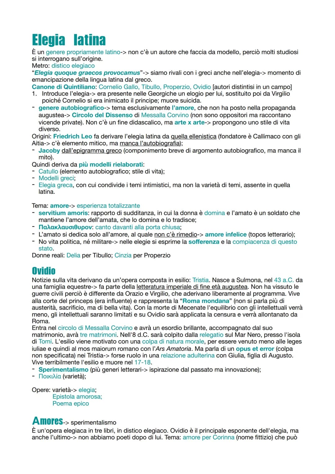 Elegia latina
È un genere propriamente latino-> non c'è un autore che faccia da modello, perciò molti studiosi
si interrogano sull'origine.
