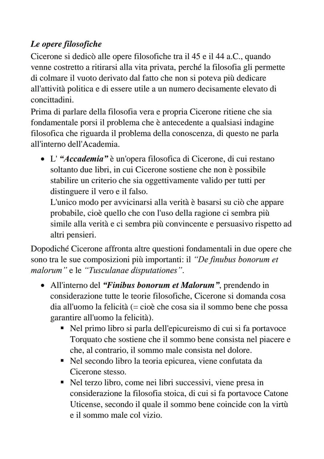 Cicerone
La vita
Marco Tullio Cicerone nasce ad Arpino, in provincia di Frosinone,
nel 106 a.C., e proviene da una famiglia dell'ordine eque