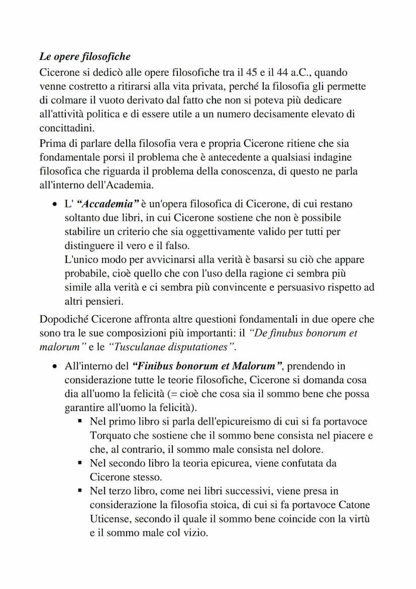 Cicerone
La vita
Marco Tullio Cicerone nasce ad Arpino, in provincia di Frosinone,
nel 106 a.C., e proviene da una famiglia dell'ordine eque